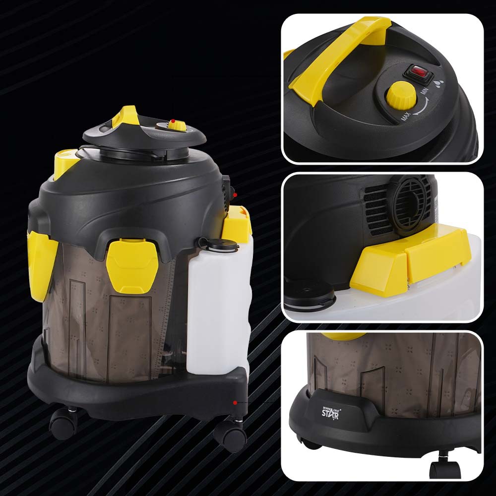 Winning Star Foreign Trade British estándar europeo de alta potencia y gran succión aspiradora de barril de doble propósito seco y húmedo de mano