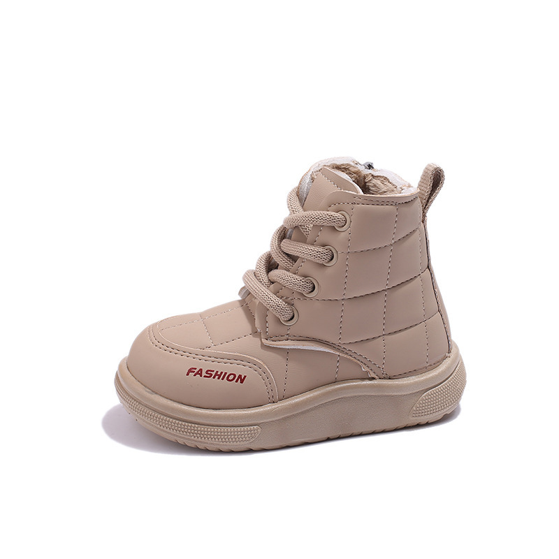 Mother & Kids Winter Fleece Lined Martin Boots Style Short Cotton Toddler Shoes For Boys And Girls For Formal & Casual_voghion.com
