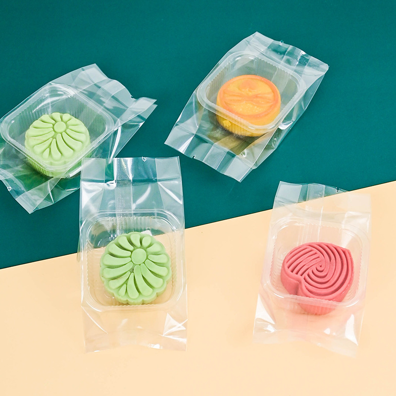 加厚双面10丝机封袋亮膜透明月饼袋简约点心包装袋蛋黄酥零食袋子