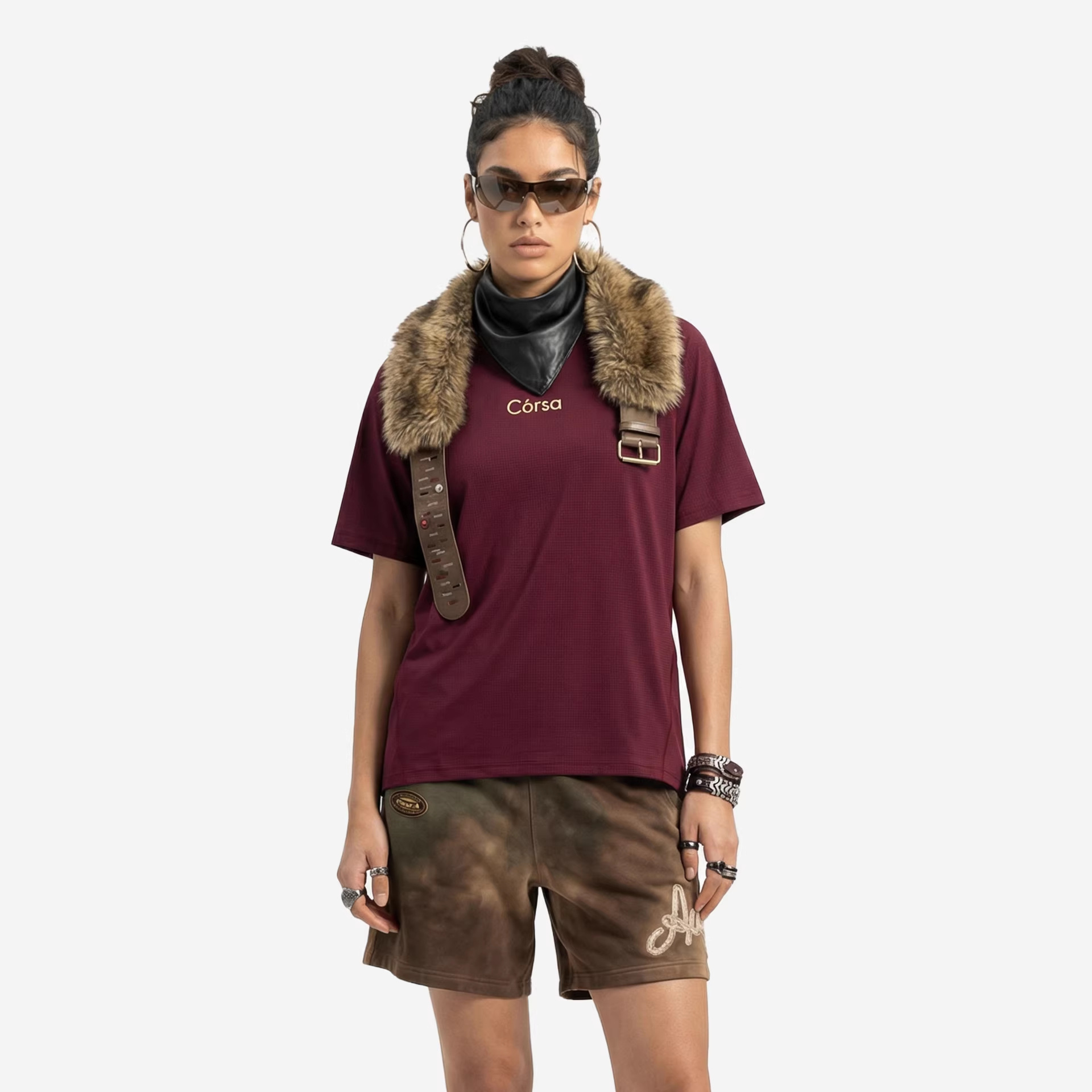 T-shirt de sport contrasté à séchage rapide, collection été 2026, respirant, léger et fin, idéal pour la course à pied en extérieur. Manches courtes._voghion.com