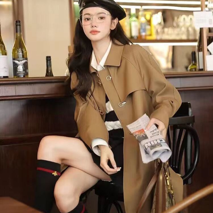 风衣外套女2025年春秋新款法式高级感英伦学院西装小个子大衣潮|undefined