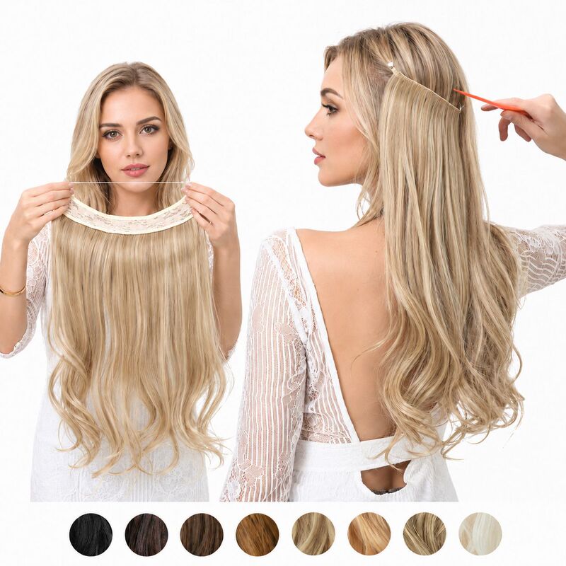 Cross-Border High-Temperature Silk U-Shaped Hair Extensions for Women, One-Piece Hairpiece with Thick Hair Volume, Invisible Fish Line, Natural Long Straight Hairpiece Cross-Border High-Temperature Silk U-Shaped Hair Extensions for Women, One-Piece Hairpiece with Thick Hair Volume, Invisible Fish Line, Natural Long Straight Hairpiece