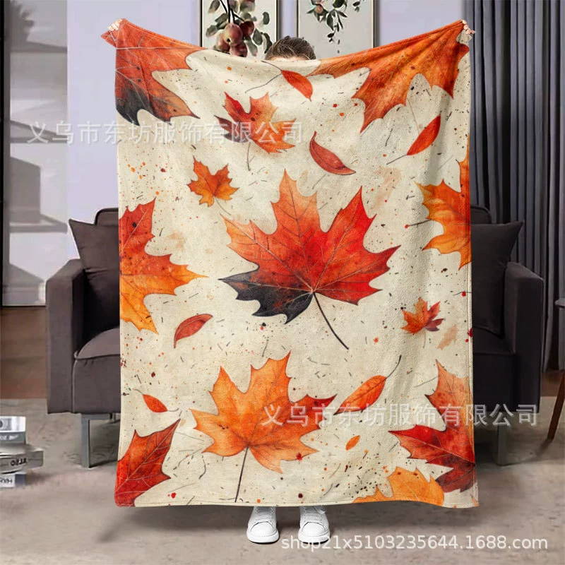 Современный минималистский кленовый лист теплый и удобный фланелевый одеяло для ленивого домашнего использования