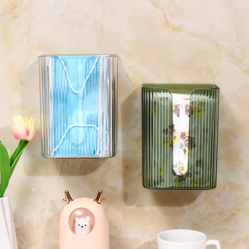 Wall-mounted luxury paper towel holder for living room coffee table, multi-functional hole-free storage tissue paper napkin dispenser