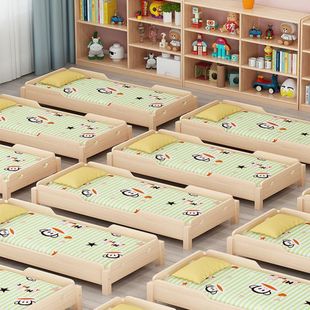 Kindergarten Bed, Early Education Baby Bed, Solid Wood Nap Bed, Pine Stacking Bed, Kidsren's Training Class, Nap Bed