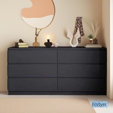 雨秋派实木斗柜子抽屉柜电视柜客厅黑色卧室家用美式风格五斗柜北