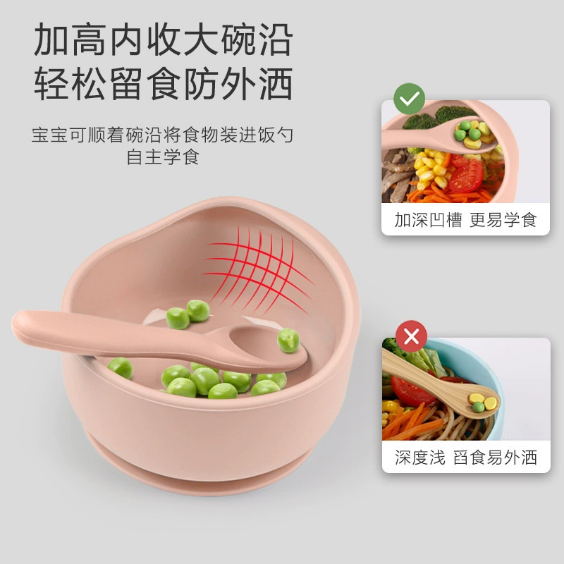 Детская силиконовая тарелка для dinners, столовые приборы, набор, защита от падения