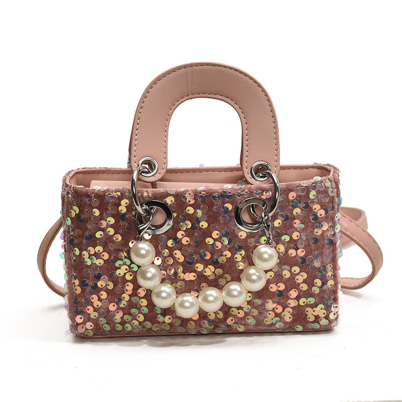 Moda coreana de sequillas niñas bolso de hombro dulce perla bolso de mano bebé nuevo mini bolso para niños