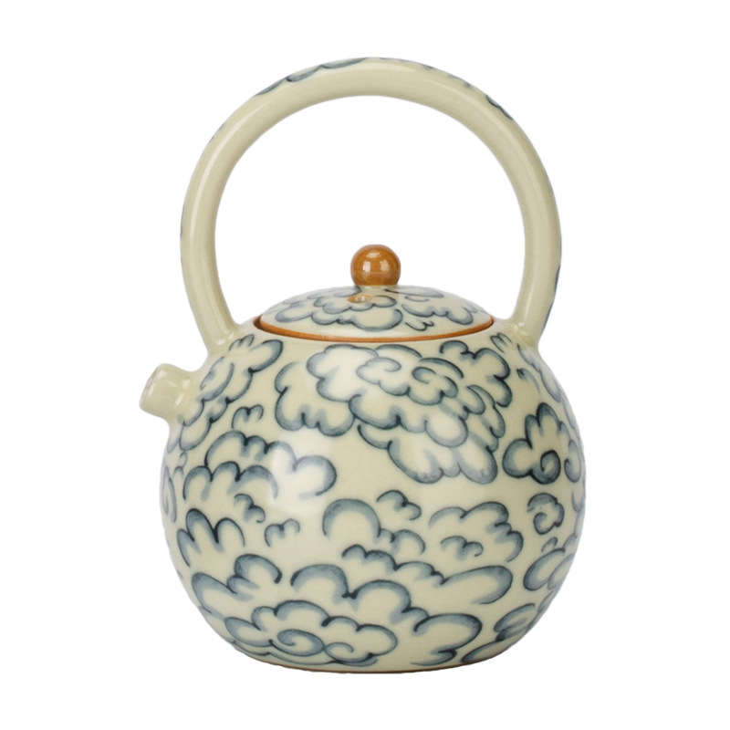 汝窯急須の単一の小型陶磁器家庭用の小さな茶器の工夫茶器の青花磁器の開片は梁壺を養うことができます。|undefined