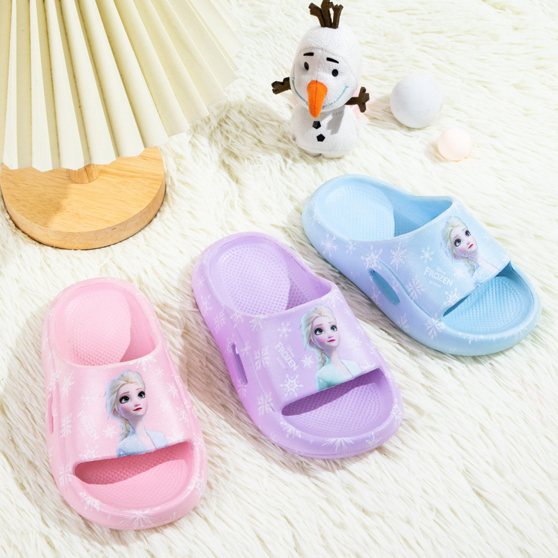 Children's Sandals for Girls, Elsa Princess, Cute Eva Lightweight Non-Slip Thick-Soled Frozen Elsa Summer Soft Slippers