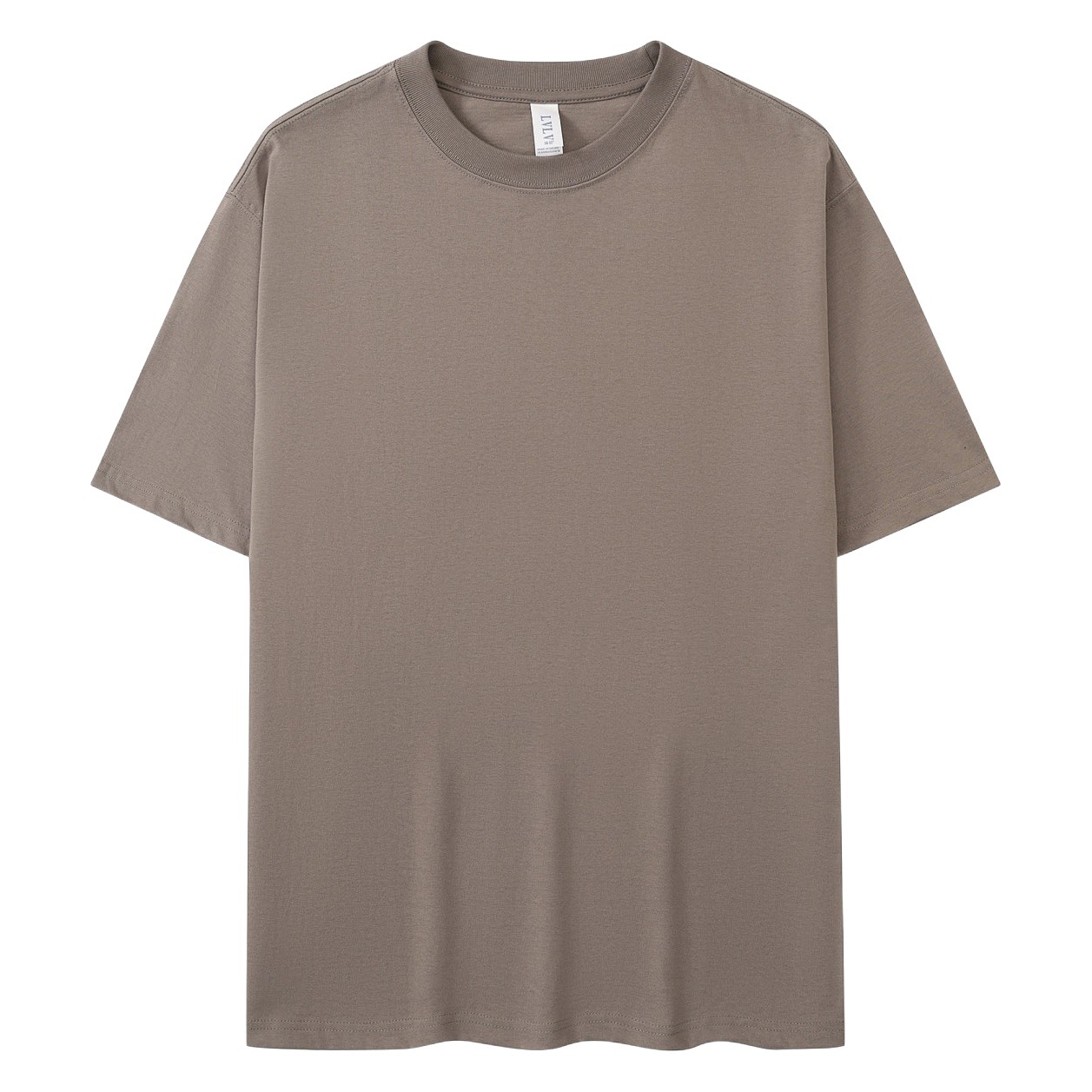 Camiseta de algodón de manga corta para hombre, algodón de color sólido pesado, cuello redondo suelto, media manga, campus juvenil, pareja, camiseta, impresión de moda