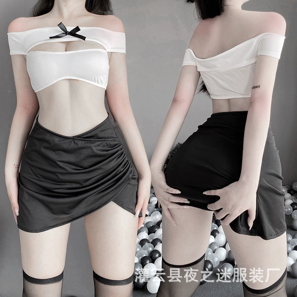 Sexy transparent underwear, set, uniform, plus size