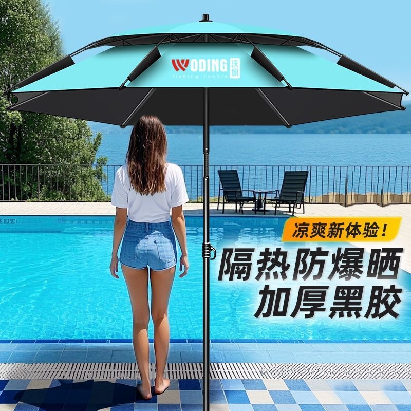 New mechanical arm fishing umbrella, outdoor sunshade camping umbrella, fishing umbrella, rainproof and sunproof large fishing umbrella, stall umbrella