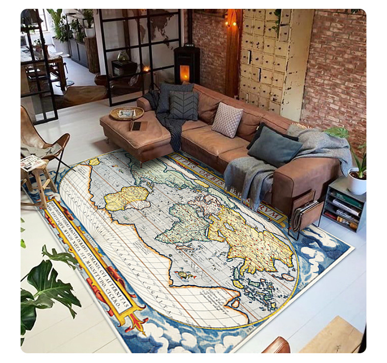 跨境亚马逊货源世界地图办公室地毯欧式客厅地毯茶几沙发地垫详情13