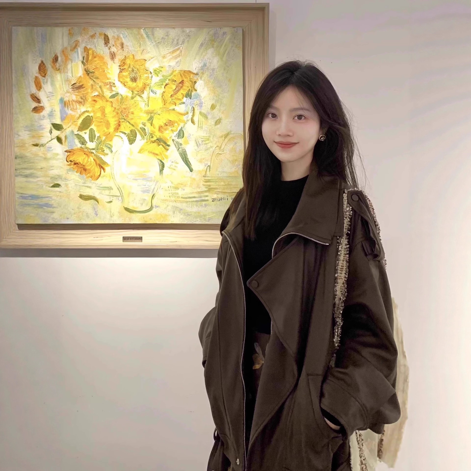 印花棕色皮衣外套女小个子2025秋新款超火酷飒风高级感pu机车服