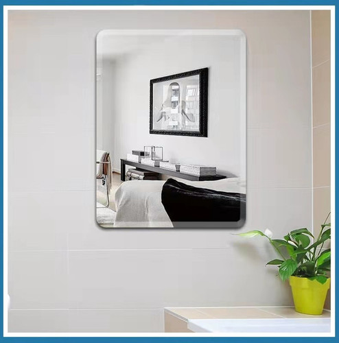 Frameless bathroom mirror wall-mounted adhesive wall-mounted self-adhesive bathroom glass hotel decoration makeup mirror