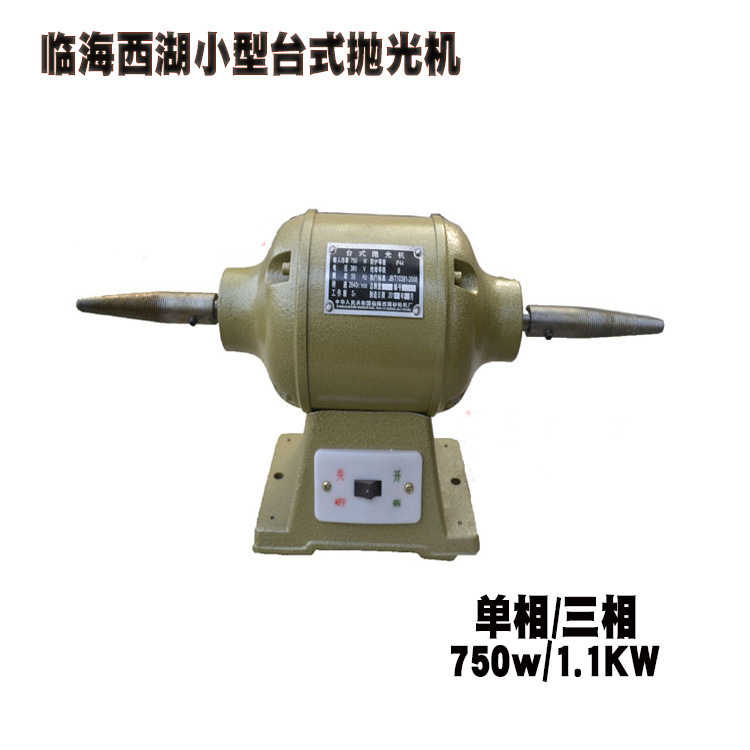 西湖小型750W1.1KW台式抛光机     铜线电机铸铁件打磨抛光打磨机