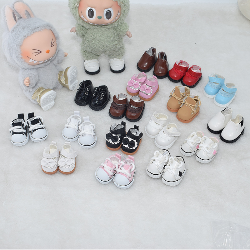 Labubu Leather Shoes, Labubu Canvas Shoes, 3.8cm Finger Shoes, Bjd Baby Shoes, 10cm Cotton Doll Lina Belle