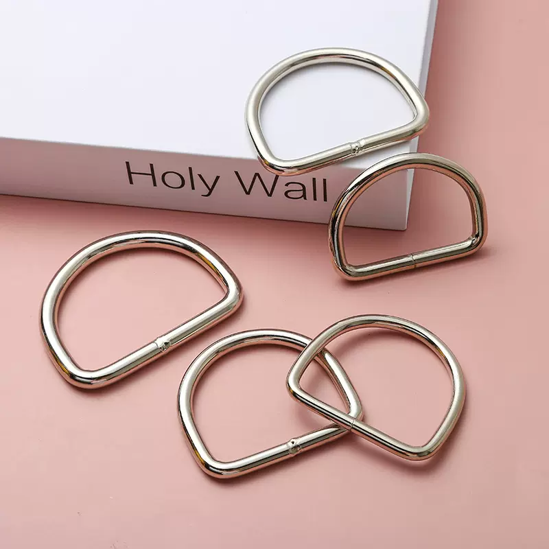 金属D扣按压式开口弹簧半圆扣D型连接环扣服饰箱包背带DIY调节扣