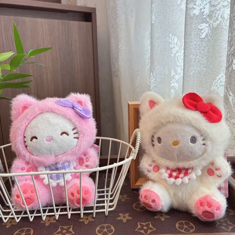 网红可爱萌kt猫挂件毛绒玩具公仔小猫咪包包挂饰钥匙扣布娃娃玩偶|undefined