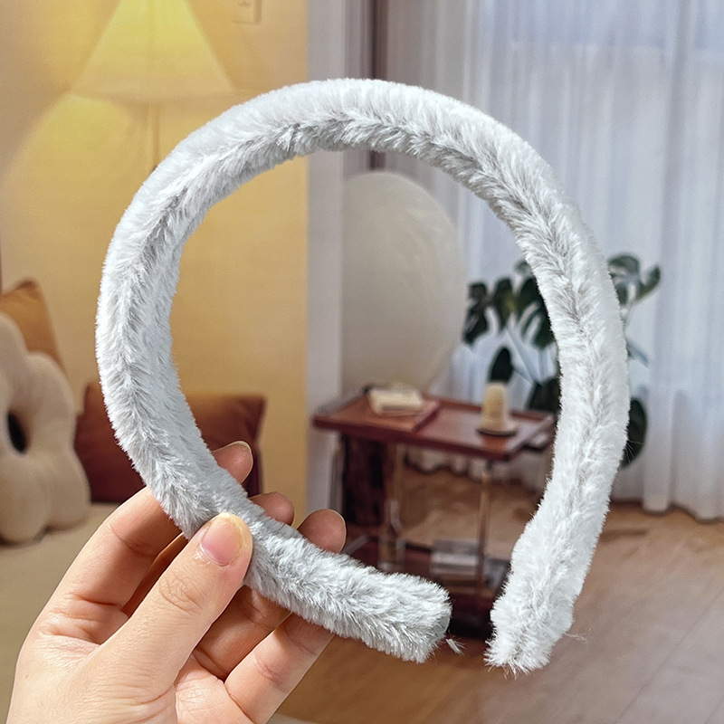 Bandera de cabello diy semiacabado de cabello mujer otoño invierno color caramelo tocado de peluche botón de mano peluche tocado de peluche