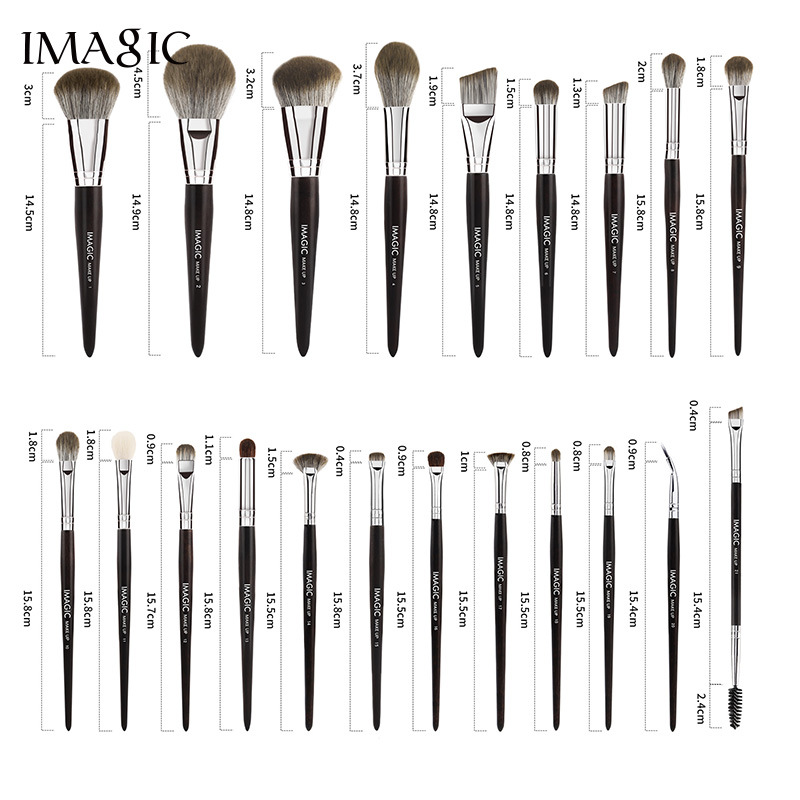 Imagic 21 Makeup Brush Set Portable Soft-Bristled Blush Brush Eye Shadow Brush Full Set with Leather Bag Beauty Tools 4
