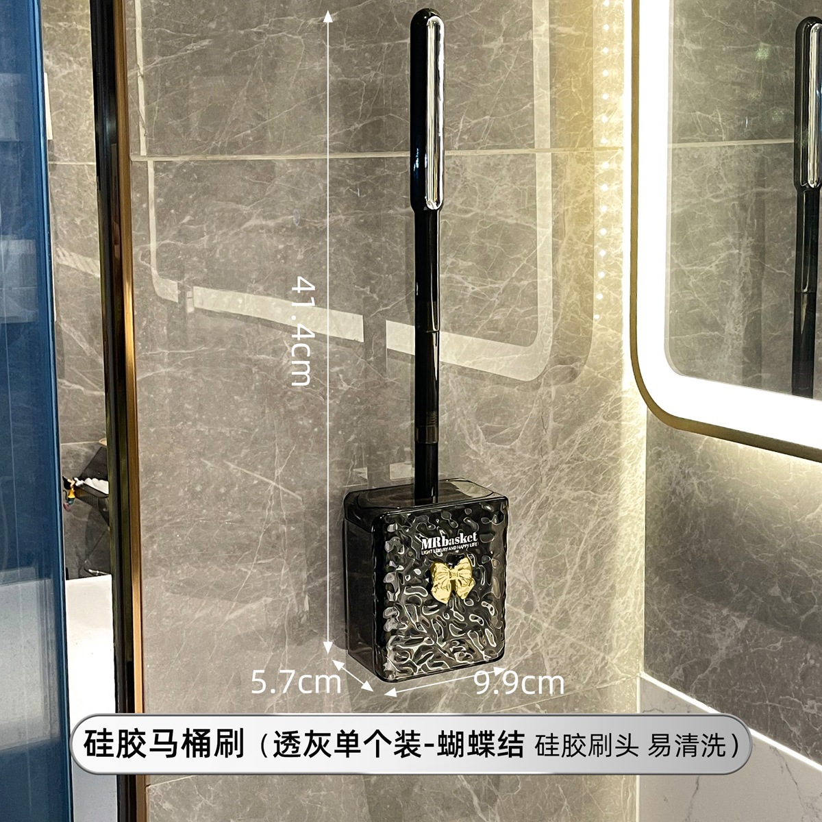 2023 nuevo baño colgante de pared cepillo de limpieza de silicona mango largo cepillo de inodoro de lujo ligero hogar sin ángulo muerto