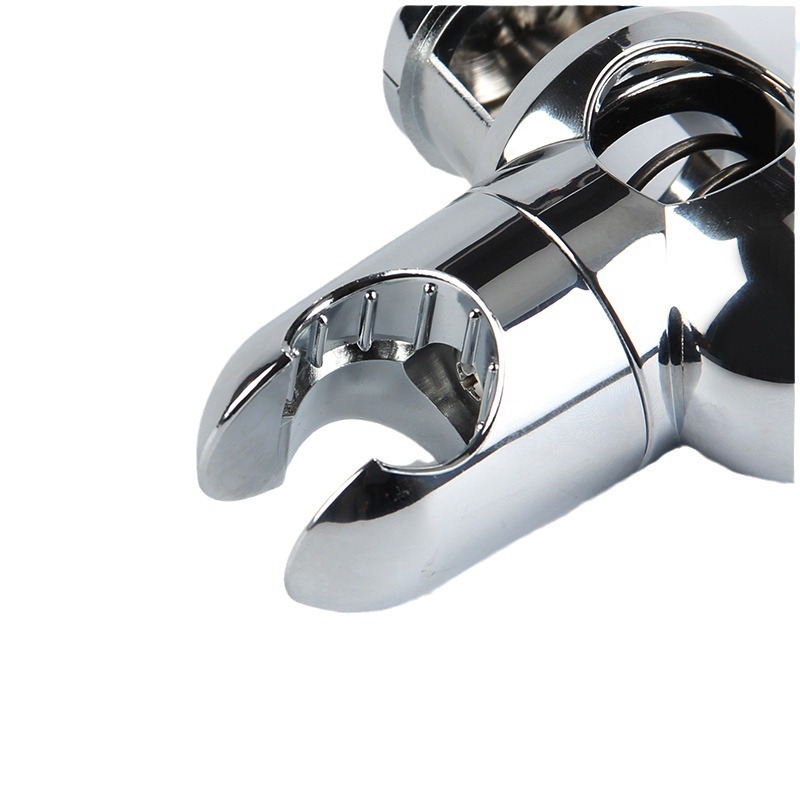 Galvanoplastia accesorios de soporte de ducha ajustable soporte de ducha de baño base fija boquilla de Ducha
