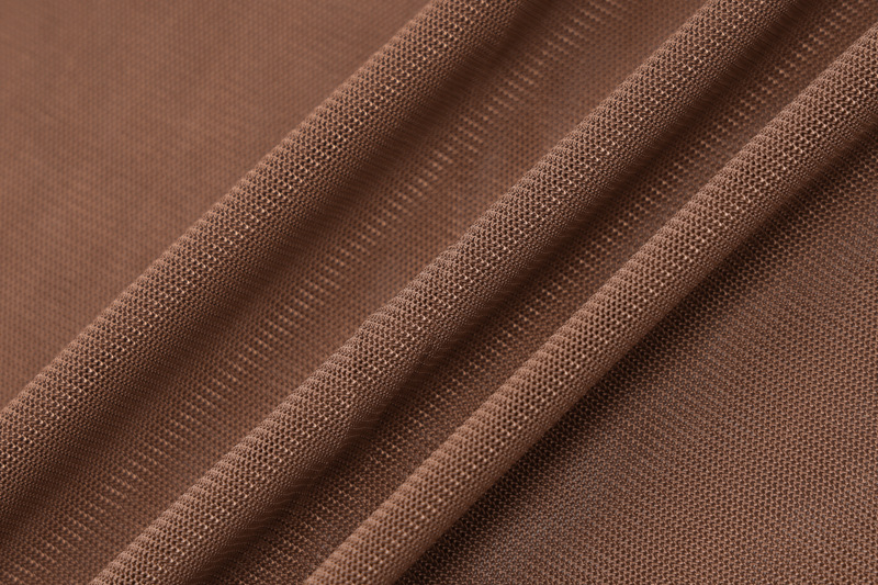 mono de manga corta de malla transparente de color sólido conjunto de falda delgada NSHTL136336