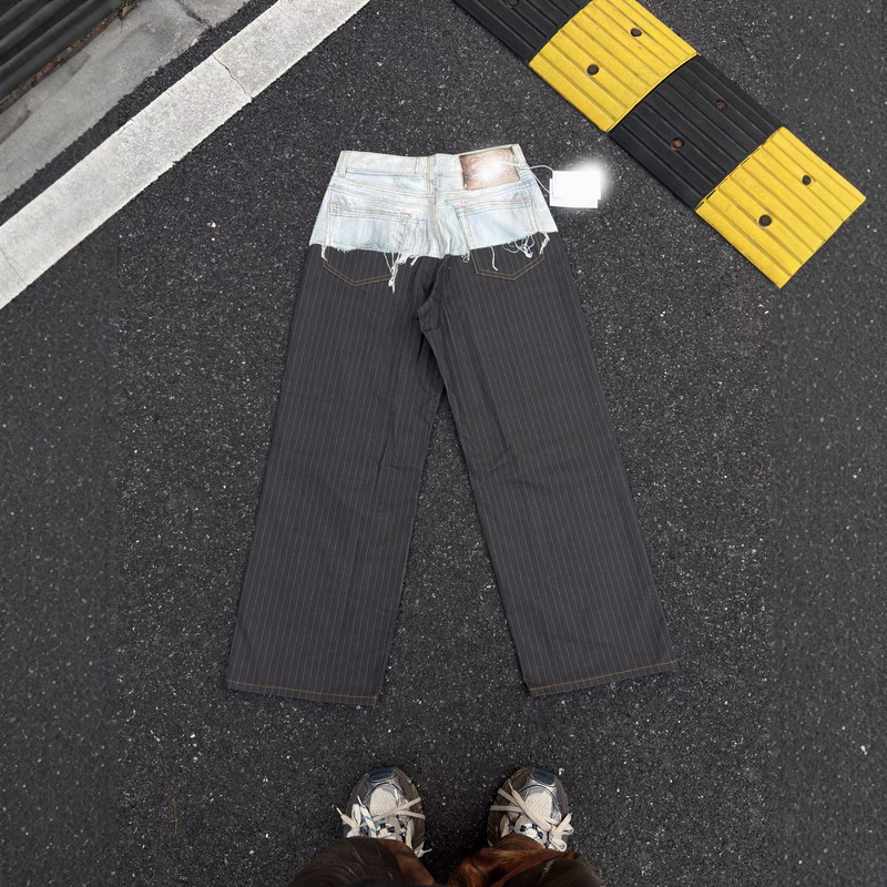 Acw25 1981m Striped Dress Pants 3D Printed Loose Jeans Unisex