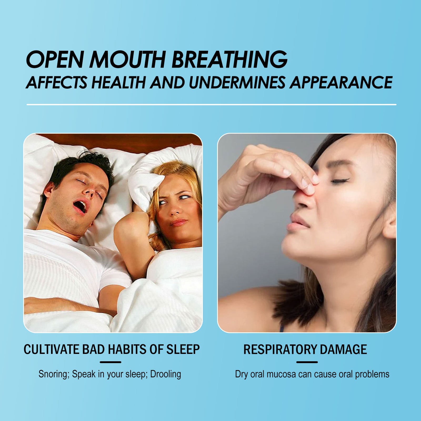 South Moon Anti-Snoring Sleep Patch Open mouth breathing and closed mouth anti-snoring anti-snoring sleep patch_voghion.com