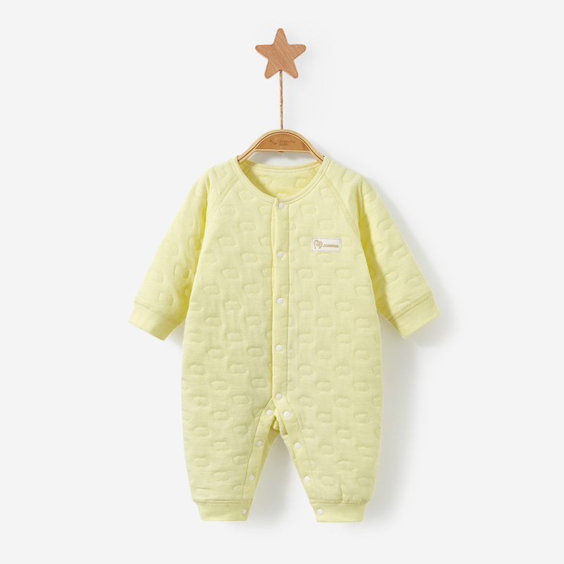 Bebé mono Primavera, Otoño e Invierno desgaste de los hombres y las mujeres algodón cálido traje acolchado otoño mameluco recién nacido Ropa bebé