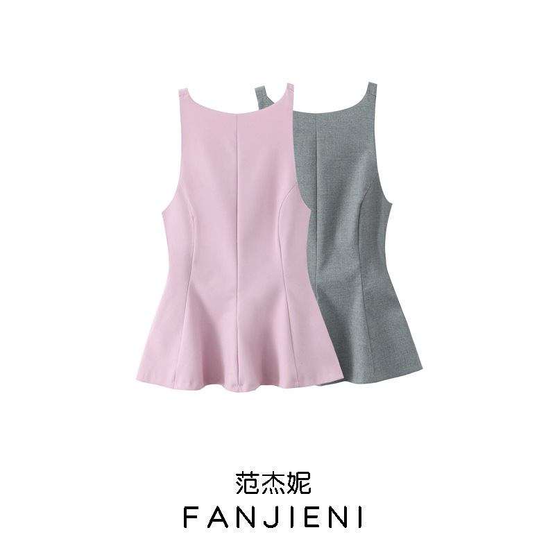 ZR foreign trade wholesale European and American style women's new bow decoration short skirt slim fit top 3067008