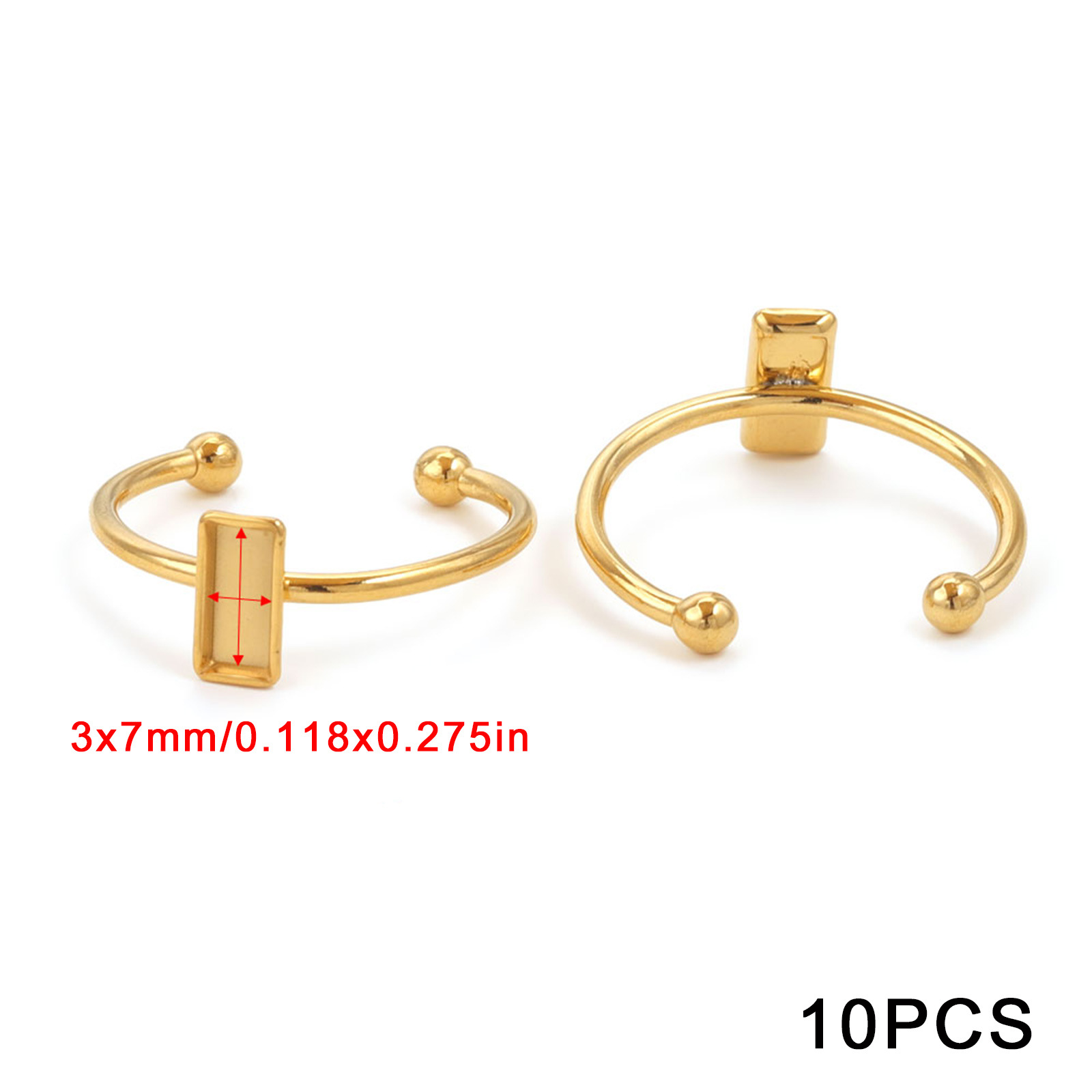 Acero inoxidable color-preservación pulido anillo titular DIY anillo plano anillo superficie horno oro incrustaciones perla apertura anillo titular Accesorios