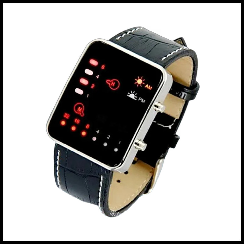 Spot wholesale LED electronic Fashion Net red binary belt red light watch fashion sports cross-border hot sale