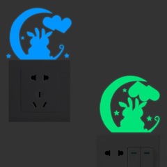 New five-pointed star luminous decorative wall stickers for living room and bedroom creative fluorescent switch stickers self-adhesive animal stickers foreign trade