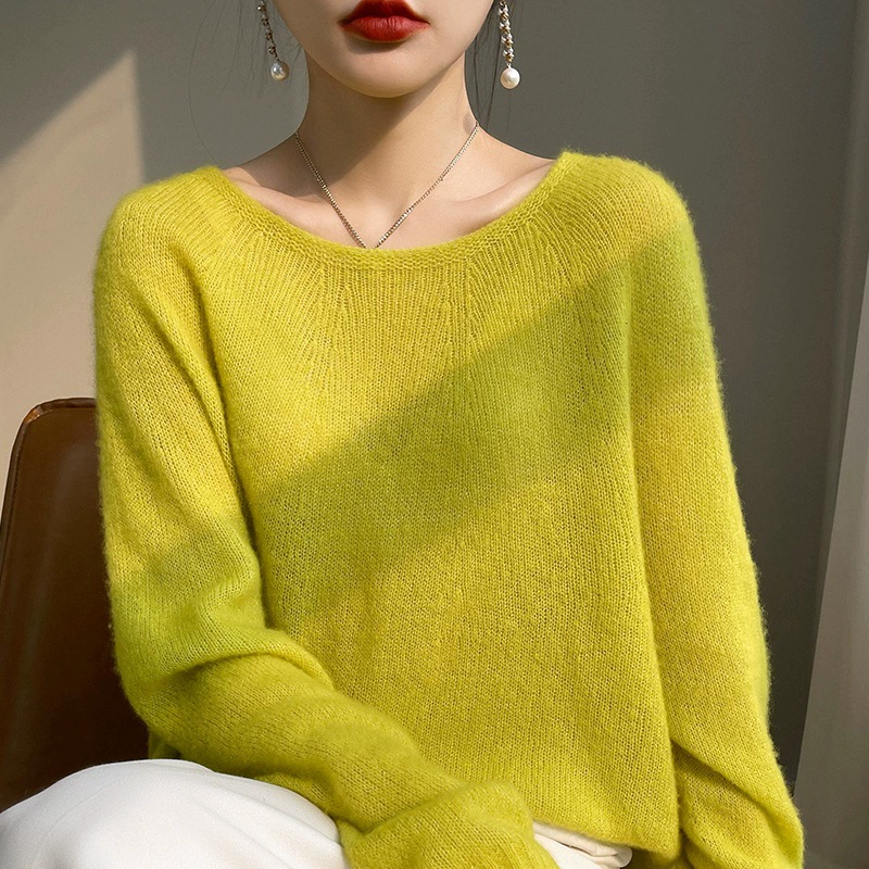 Silk cashmere, spring thin knitted sweater, loose fit