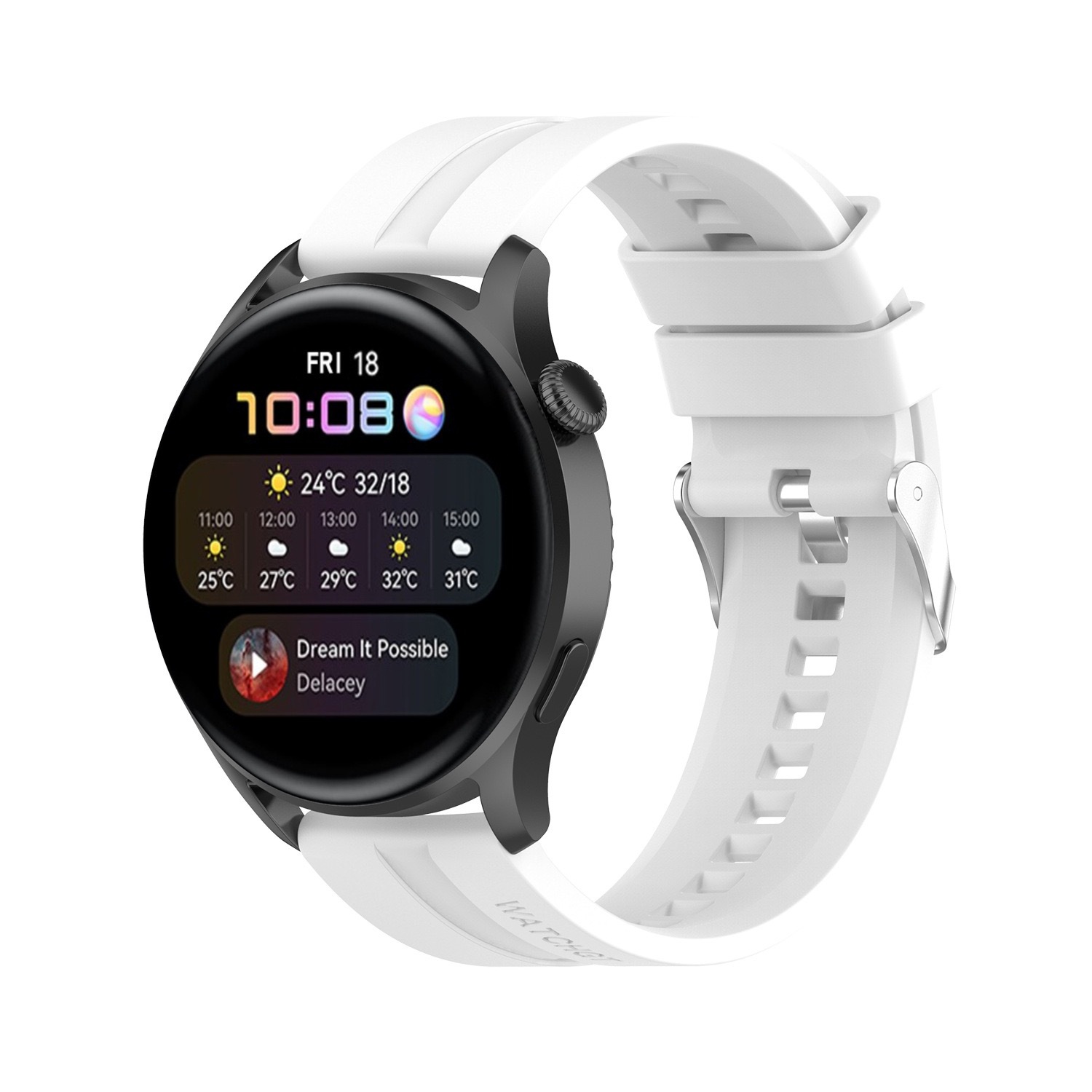 Suitable for Huawei Watch gt2 silicone strap, sporty couple style flat-head strap, universal gt3 watch strap undefined