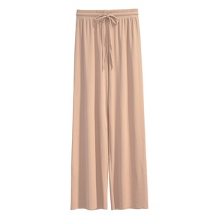 Foreign trade ice silk wide leg pants women's summer high waist pants straight pants factory cross-border thin casual pants explosions