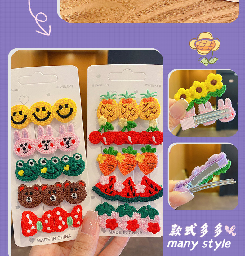 Cartoon Cute Embroidery Small Flower Children's Hairpin Wholesale Nihaojewelry display picture 6