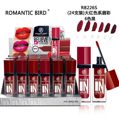 【24支装】RB226S大红色系唇彩ROMANTIC BIRD6色混装正红暗红新品|ru