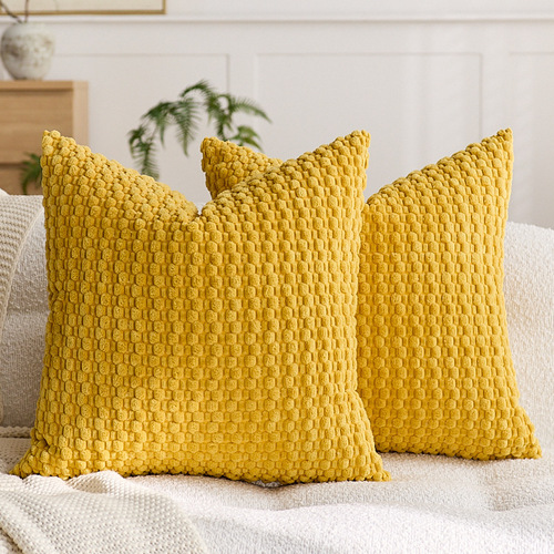 Hot-selling corduroy pillowcase—luxury, high-end feel; lumbar pillow for home use, sofa backrest cushion, bedroom bedside cushion cover.