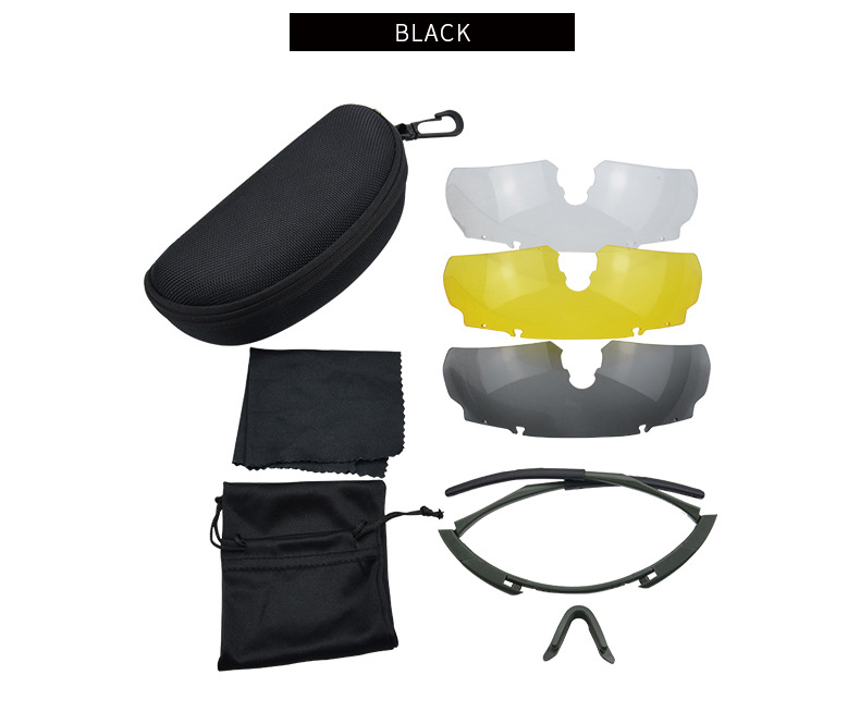 Outdoor Live CS Tactical Shooting Explosion proof Glasses Riding Windproof and Dustproof Goggles Set_voghion.com