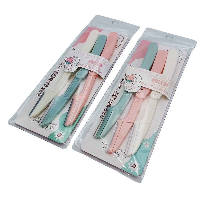 H1513 Nuevo Depilador de Cejas Tres en Uno Plegable, Tijeras para Cejas, Peine para Cejas, Herramienta de Recorte de Cejas Segura para Principiantes, Apto para Hombres y Mujeres.