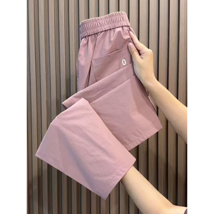 アイスシルク夏の新しい韓国スタイルのハーレムパンツ、多用途、ルーズ、スリム、ハイウエスト9点パンツ、女性のファッショナブルな年齢を減らすカジュアルパンツ|undefined
