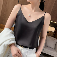 Summer camisole for women with imitation silk design, niche outer wear, beautiful back, loose and flesh-covering, fashionable bottoming sling