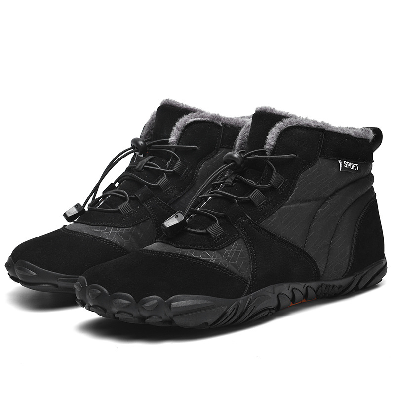 Nuevos zapatos de hombre al aire libre zapatos de algodón de alto nivel pareja con botas de nieve caliente antideslizante con una sola gruesa de camisa zapatos de montaña