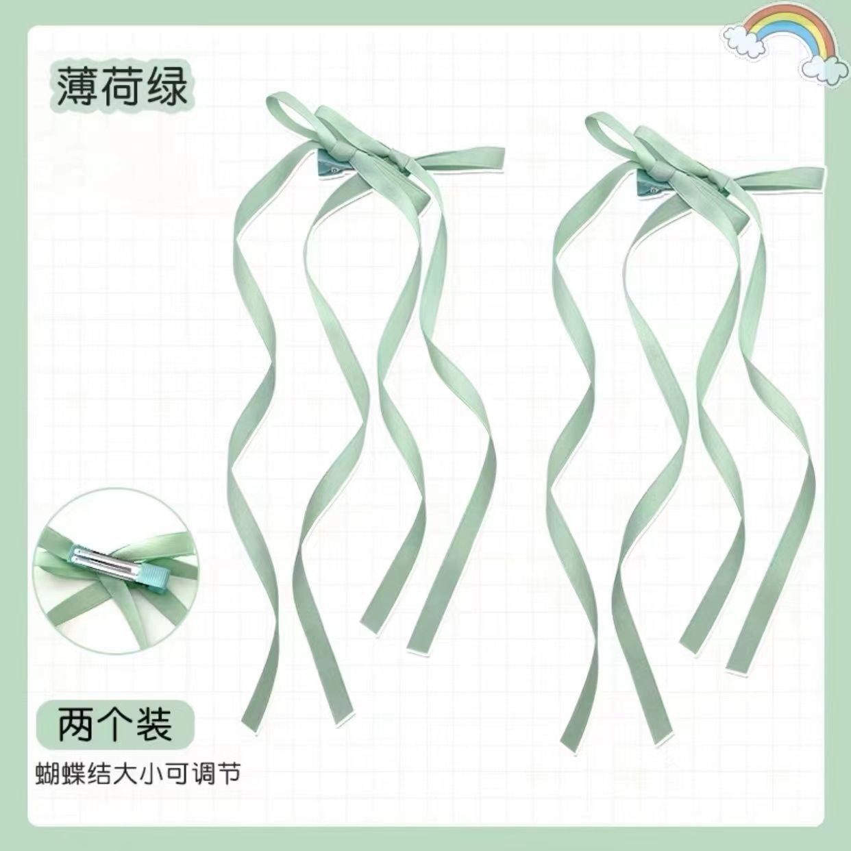 Dulce ballet punto de tormenta diamante arco clip para el cabello de mujer detrás de la cabeza alta cola de caballo banano tocado de cabello primavera image 10