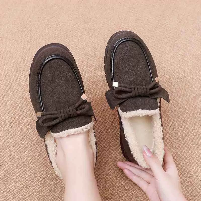Новая Утепленная зимняя обувь на плоской подошве, холодостойкая теплая Женская Пекинская флисовая подкладка, старая осенне-зимняя хлопковая обувь без шнуровки, Doudou
