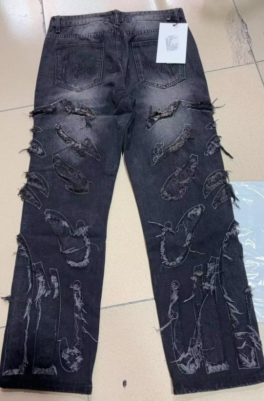 Vintage Embroidered Straight Leg Jeans For Men & Women – Relaxed Fit, Streetwear Fashion, Cotton Denim Pants (Black, Blue-Yellow)​_mkmklike.com